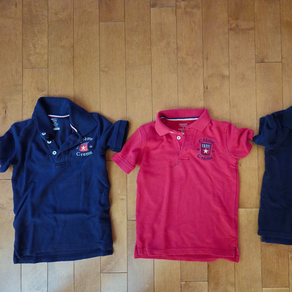 Three 4T Creme de la Creme boys uniform polos